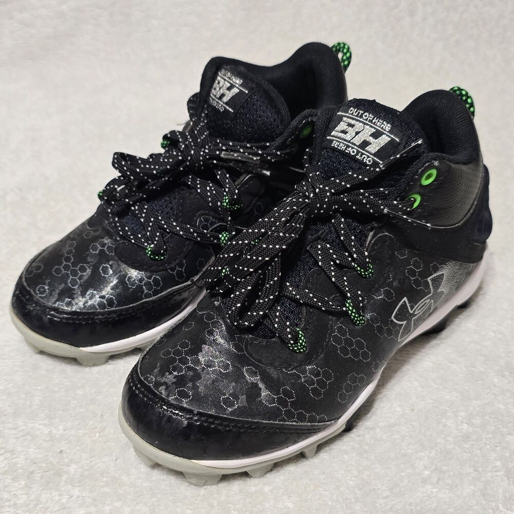 Under Armour Harper 8 Mid RM Unisex Baseball Cleats Youth 1 Black 3026597-001
